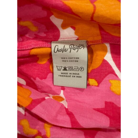 Charlie Paige Floral Dress Pink and Orange Size Large (042) - Picture 6 of 10